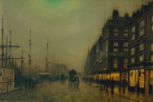 Atkinson Grimshaw Liverpool Quay by Moonlight